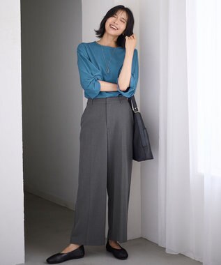 ANY L 【洗濯機可】シルケットスムースタックスリーブプルオーバー ブルー