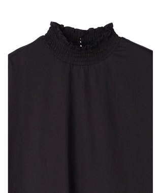CRAFT STANDARD BOUTIQUE インドコットンシャーリングハイネックブラウス Black