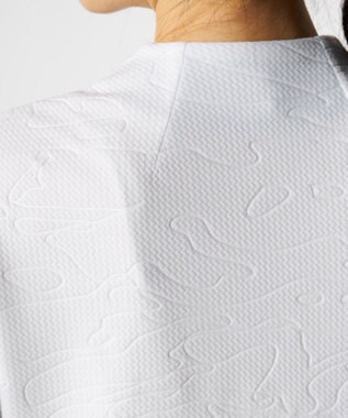 FILA GOLF／marie claire 【FILA GOLF】 チェッカーフラッグ柄エンボス半袖シャツ ホワイト