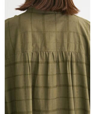 Green Parks インド綿 チェックドビーブラウス Khaki