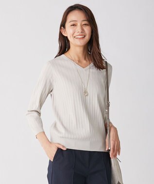 J.PRESS LADIES 【洗える】PRINCESS Vネック ニット ベージュ系