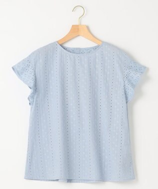 組曲 L エンブロイダリーレースフレンチスリーブ ブラウス 【WEB限定】サックスブルー系9