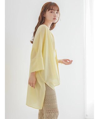 AMERICAN HOLIC バックギャザーＶネックシアーシャツ Light Yellow