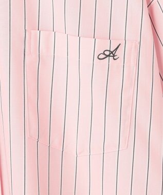 ANY ANYオーバーサイズシャツ ピンクストライプ