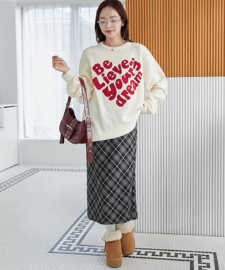 WEGO フラッフィーグラフィックBIGニットプルオーバー 柄5