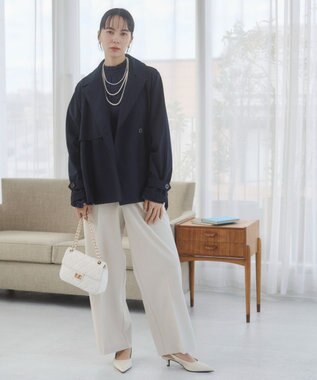 WEGO 【ANGIE VINTAGE】ショート トレンチコート ネイビー