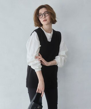 WEGO 【2026春夏】ベーシックニットベスト ブラック