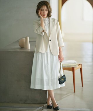 組曲 エンブロイダリーレース シャーティング ワンピース アイボリー系