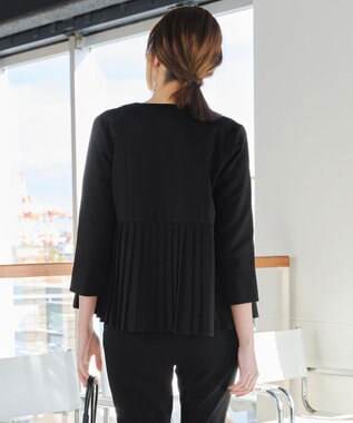 Tiaclasse L 【洗える】プリーツジャケット ブラック