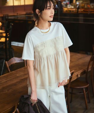 23区 【SLOW/一部店舗限定】LIGHT DENIM バレルワイド パンツ ホワイト系