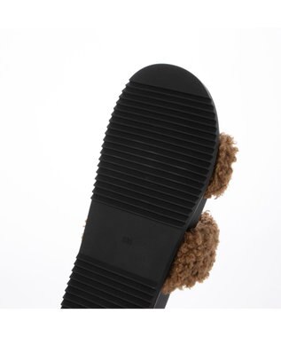 MODE ET JACOMO <carino>エコファーもこもこサンダル ブラウン