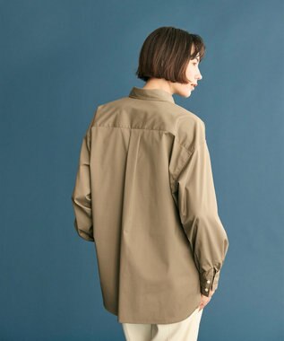 #Newans 【洗濯機可】ロールアップカフスシャツ カーキ