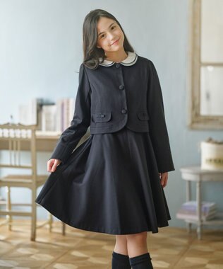 組曲 KIDS 【150-170㎝】ダブルカラー ブラウス オフホワイト系