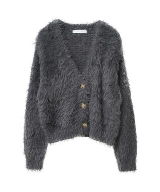 Green Parks ・Ｐｅｔｉｔ　Ｆｌｅｕｒ　シャギーニットカーディガン Charcoal Gray