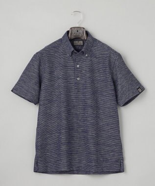 GOTAIRIKU 【麻混の清涼感】ノルマンディーリネン ボタンダウンポロシャツ(24年モデル) ネイビー系