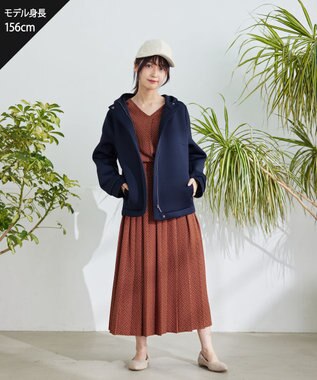 Tiaclasse L ショートパーカーコート ネイビー