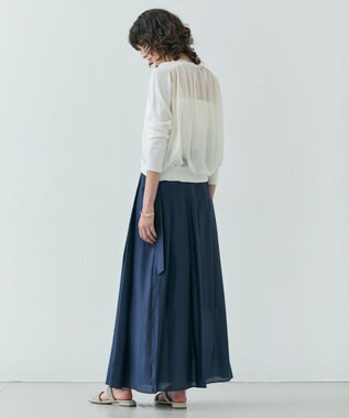 BEIGE， 【洗える】NADIA / バックオーガンジークルーネックカーディガン Ecru