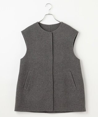 #Newans バックペプラムダブルフェイスジレ グレー