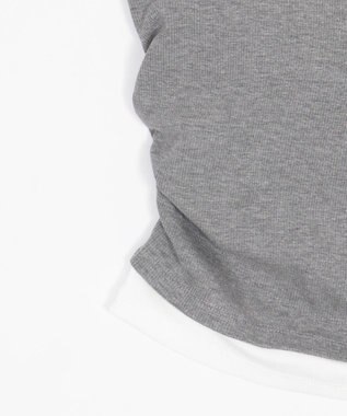 WEGO 【カップ付き】レイヤードデザインカップインタンク 杢グレー