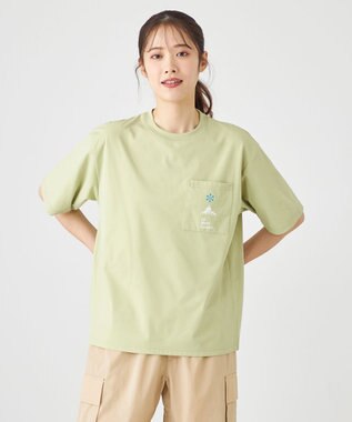 SHARE PARK LADIES 【UVカット・吸水速乾・ストレッチ・軽量 】ロゴポケットTシャツ（S・Mサイズ） 黄緑系