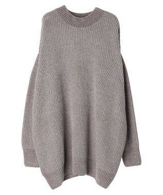 earth music&ecology シャイニーベロアモールチュニック Gray Beige