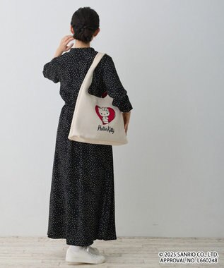 ROOTOTE 8489【A4サイズ収納】IP.ラウンド.ニット.ハローキティ-A 01：アイボリー