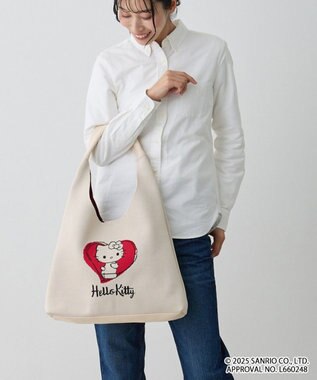 ROOTOTE 8489【A4サイズ収納】IP.ラウンド.ニット.ハローキティ-A 01：アイボリー