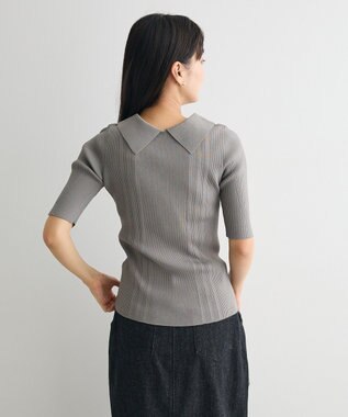 CRAFT STANDARD BOUTIQUE 半袖２ｗａｙリブポロニット Gray