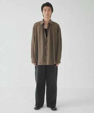 WEGO 【ユニセックス着用ITEM/SMLサイズ展開/冷房対策/紫外線対策】シアーBIGシャツ ブラウン