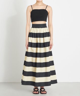 NAVE 【Nave　洗える】ボーダースカート ブラック系1