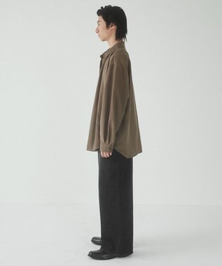 WEGO 【ユニセックス着用ITEM/SMLサイズ展開/冷房対策/紫外線対策】シアーBIGシャツ ブラウン