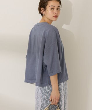 AMERICAN HOLIC ピグメント加工ミニ裏毛半袖プルオーバー Charcoal Gray