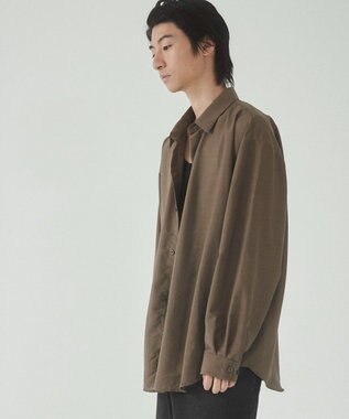 WEGO 【ユニセックス着用ITEM/SMLサイズ展開/冷房対策/紫外線対策】シアーBIGシャツ ブラウン