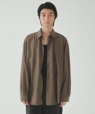 WEGO 【ユニセックス着用ITEM/SMLサイズ展開/冷房対策/紫外線対策】シアーBIGシャツ ブラウン