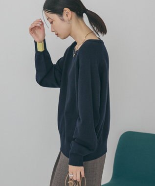 AMERICAN HOLIC バイパチラグランニットプルオーバー Navy