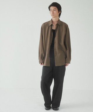 WEGO 【ユニセックス着用ITEM/SMLサイズ展開/冷房対策/紫外線対策】シアーBIGシャツ ブラウン