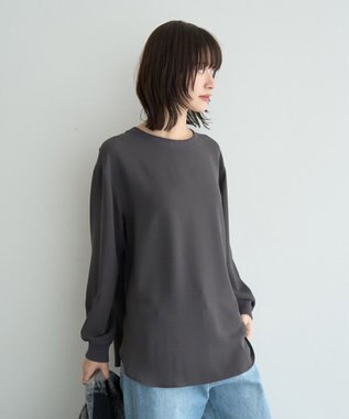 YECCA VECCA リブMIXジョーゼットブラウス Off White