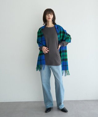 YECCA VECCA リブMIXジョーゼットブラウス Off White