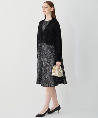 23区 【APPLAUDIR】ファンシーボレロ ビジューボタン Vネックカーディガン ブラック系