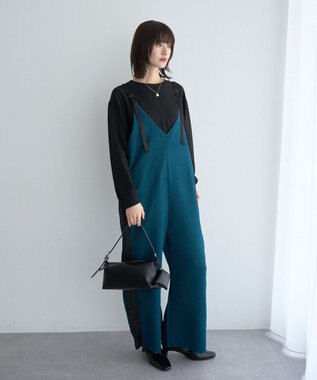 YECCA VECCA リブMIXジョーゼットブラウス Off White