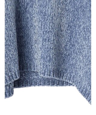 earth music&ecology シャイニーベロアモールプルオーバー Blue