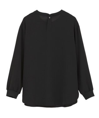 YECCA VECCA リブMIXジョーゼットブラウス Off White