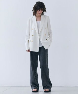 BEIGE， 【洗える・SPRiNG 3月号掲載】FICUS / デニムワイドストレートパンツ Light Indigo