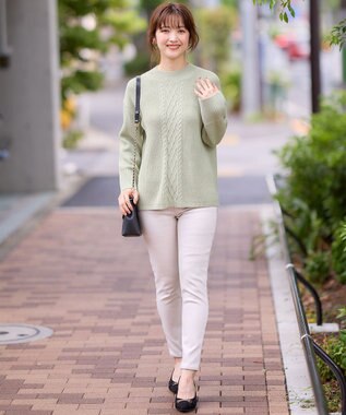 ANY SIS 【洗える】スフレアランパターン ニット ミントグリーン