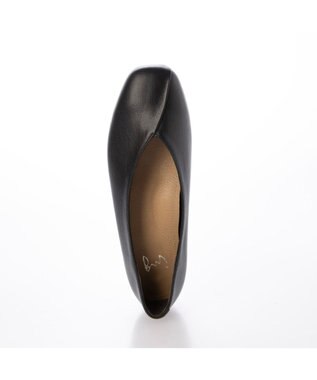 ing <ing>【WEB限定】スクエアトゥVカットフラットシューズ ブラック