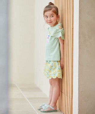 ANY KIDS 接触冷感 いろいろモチーフ Tシャツ ミント×ジュース