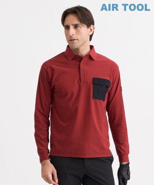 【MEN】「AIR TOOL」長袖ポケットポロシャツ