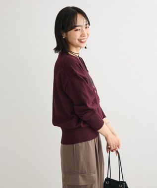 Green Parks ブークレ－ロゴニットプルオーバー Bordeaux