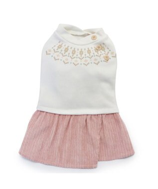 PET PARADISE ノルディック柄ワンピース《ホワイト》小型犬 ホワイト