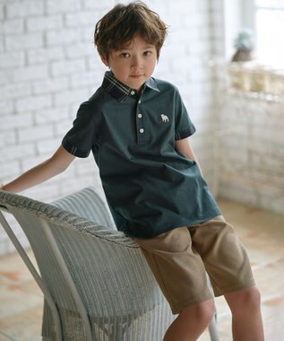 J.PRESS KIDS 【140-170cm】クールマックスサッカー ベージュ系